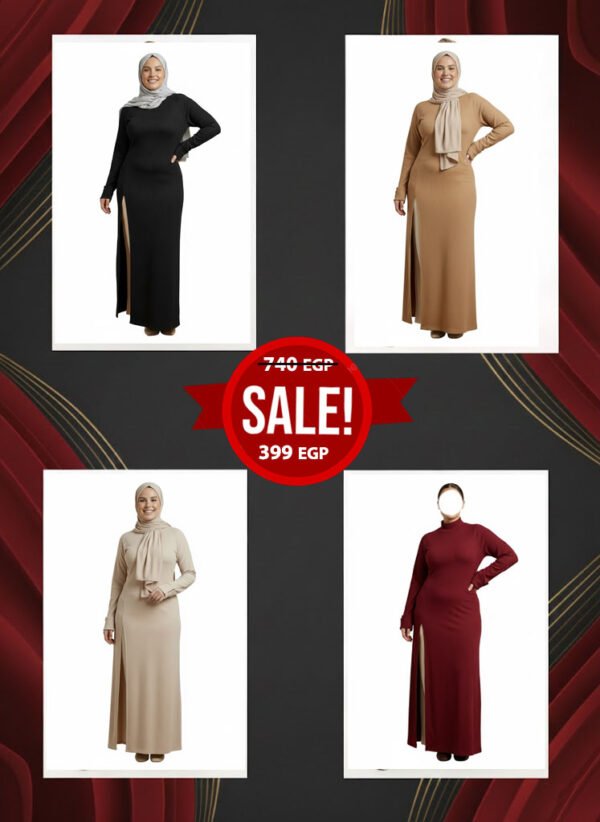 فستان هاف كول فتحة جانبية